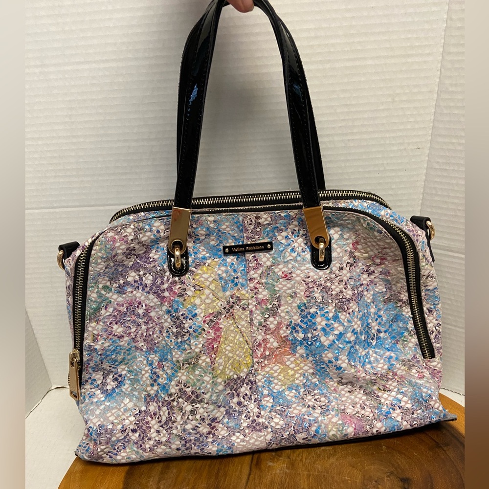 Celina Fabbiano Sprint Pastel Leather Handbag Bowler Tote
